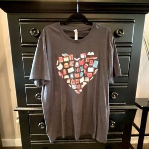 Bella Canvas heart books graphic tee